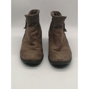 b.o.c.  Boots Womens Bendeel Brown 9.5 Ankle Bootie Shoe Leather Fabric Z26717